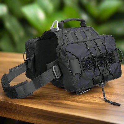 Sac à dos pour chien - BackpackDogHarness™ - Noir - Trek Paws