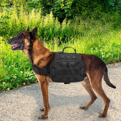Sac à dos pour chien - BackpackDogHarness™ - Noir - Trek Paws